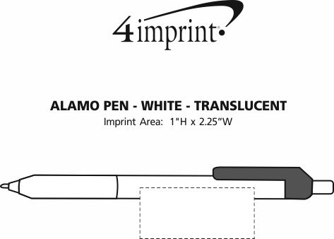 Imprint Area of Alamo Pen - White - Translucent