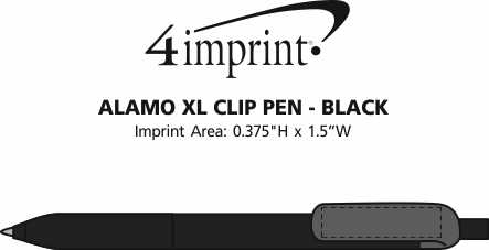 Imprint Area of Alamo XL Clip Pen - Black