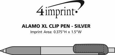Imprint Area of Alamo XL Clip Pen - Silver