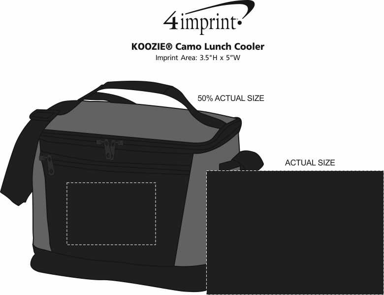 Imprint Area of Koozie® Camo Lunch Cooler