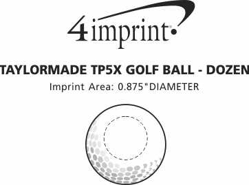 Imprint Area of TaylorMade TP5X Golf Ball - Dozen