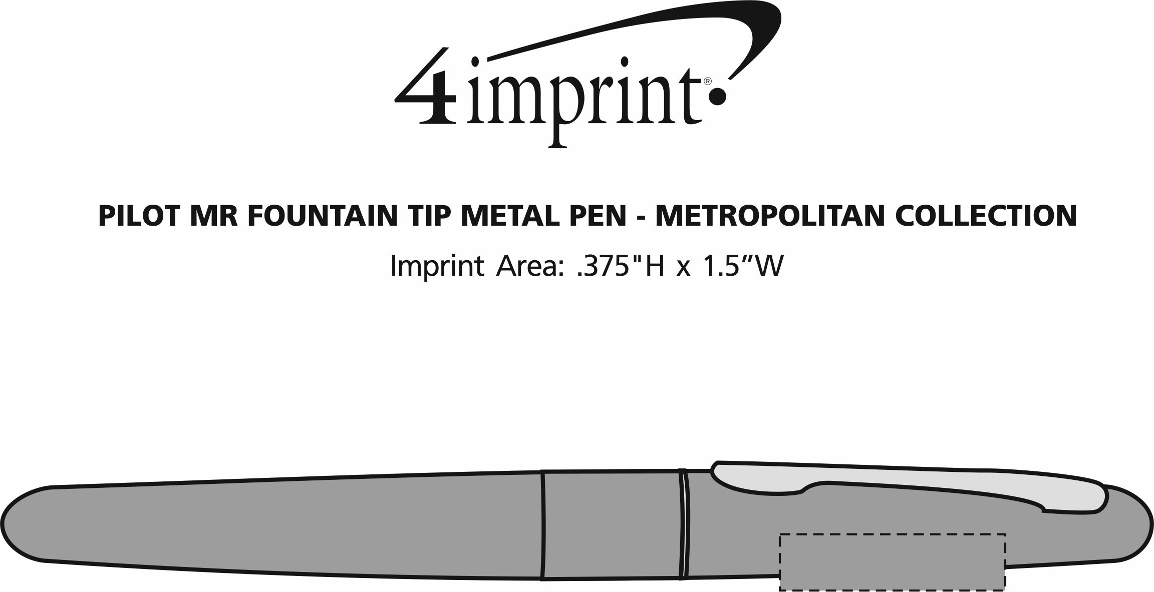 Imprint Area of Pilot MR Fountain Tip Metal Pen - Metropolitan Collection