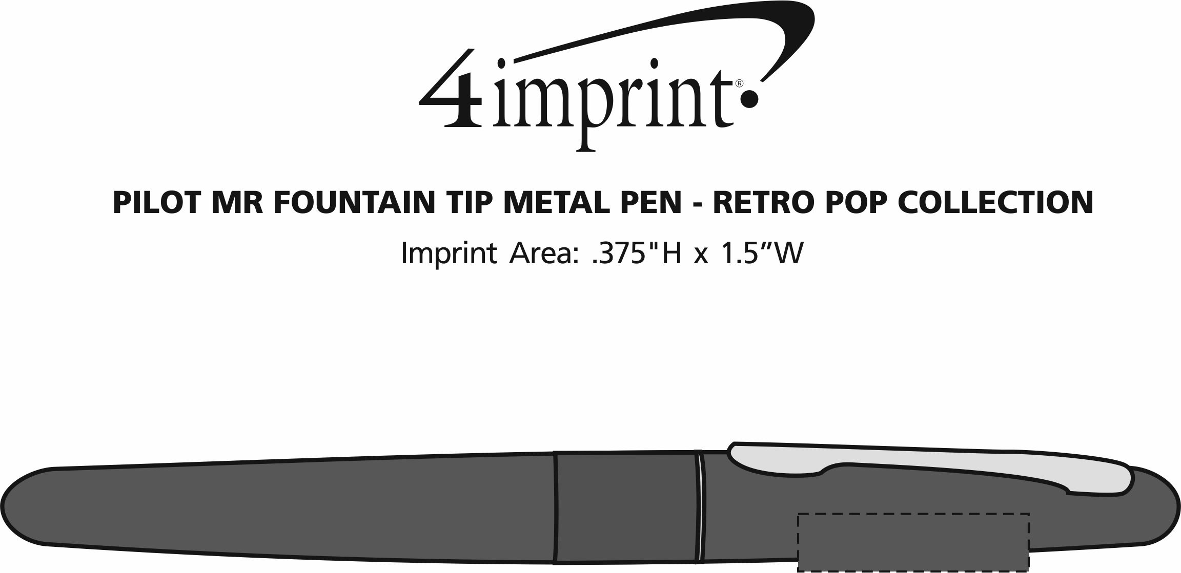 Imprint Area of Pilot MR Fountain Tip Metal Pen - Retro Pop Collection
