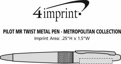 Imprint Area of Pilot MR Twist Metal Pen - Metropolitan Collection