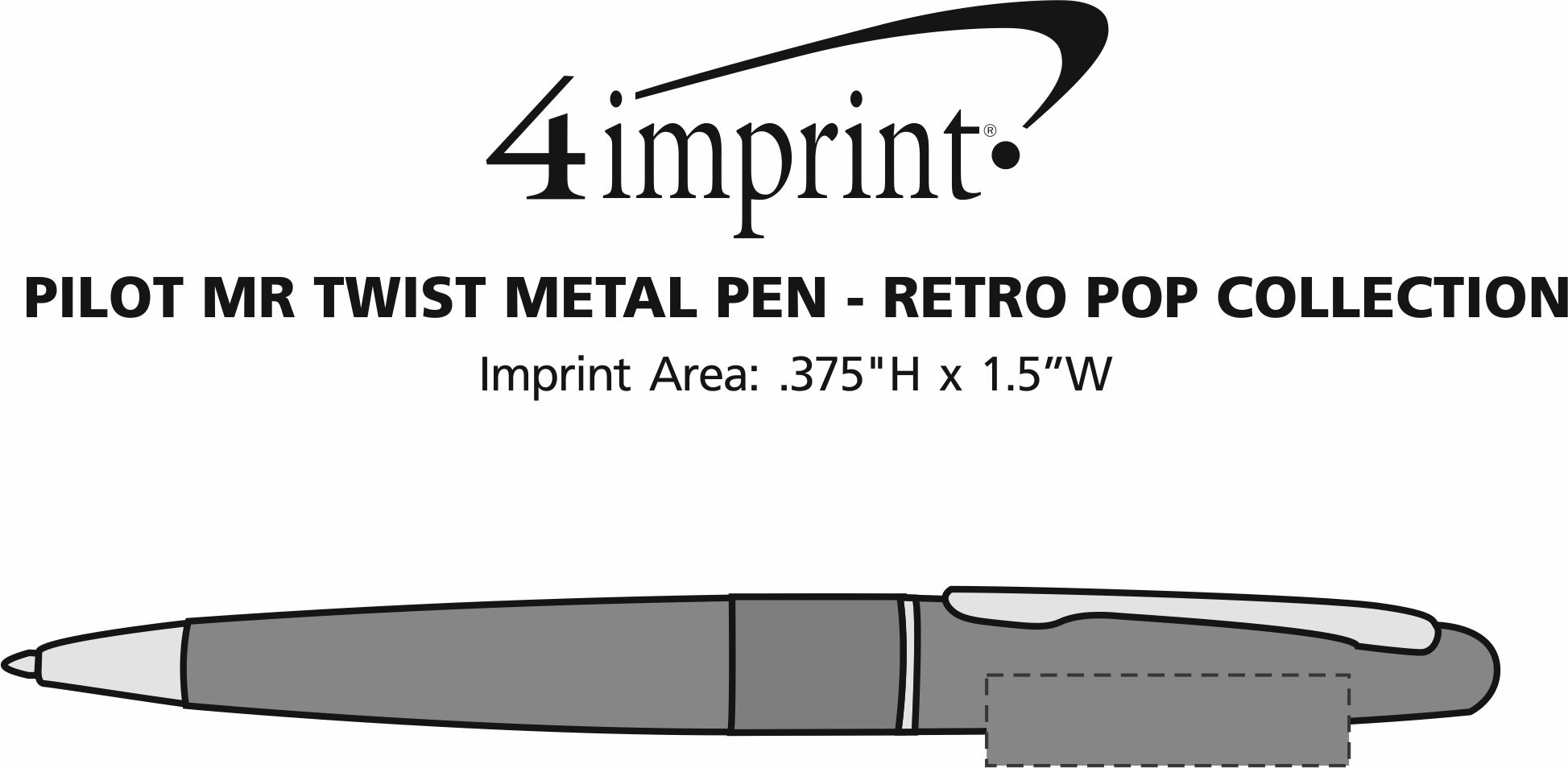 Imprint Area of Pilot MR Twist Metal Pen - Retro Pop Collection