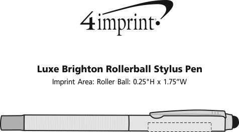 Imprint Area of Luxe Brighton Rollerball Stylus Metal Pen