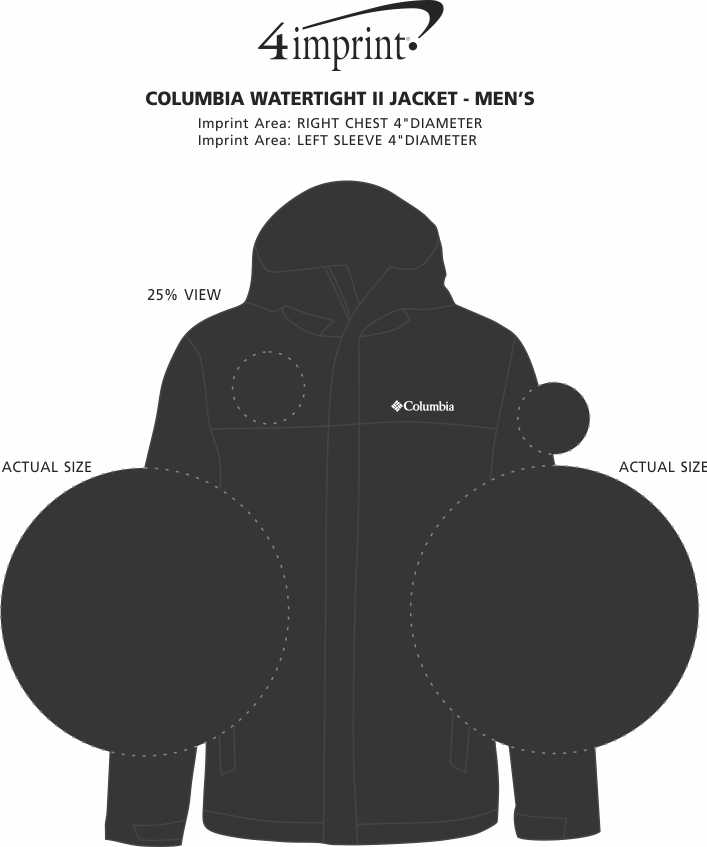 Imprint Area of Columbia Watertight II Jacket - Men's