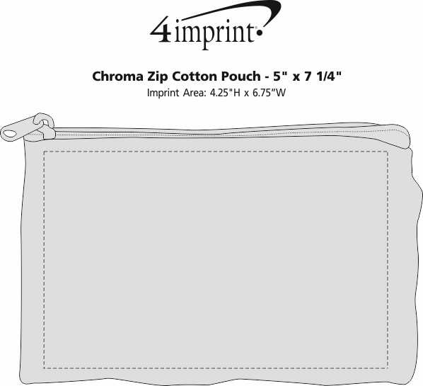 Imprint Area of Chroma Zip Cotton Pouch - 5" x 7-1/4"