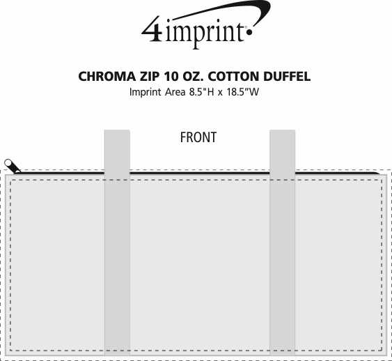 Imprint Area of Chroma Zip 10 oz. Cotton Duffel