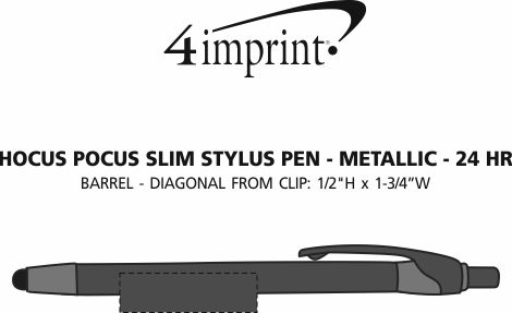 Imprint Area of Hocus Pocus Slim Stylus Pen - Metallic - 24 hr