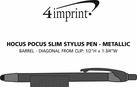 Imprint Area of Hocus Pocus Slim Stylus Pen - Metallic