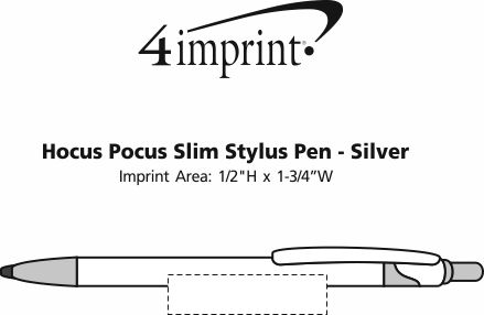 Imprint Area of Hocus Pocus Slim Stylus Pen - Silver