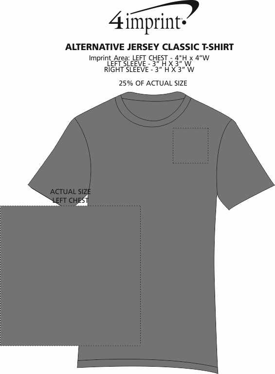 Imprint Area of Alternative Jersey Crew T-Shirt