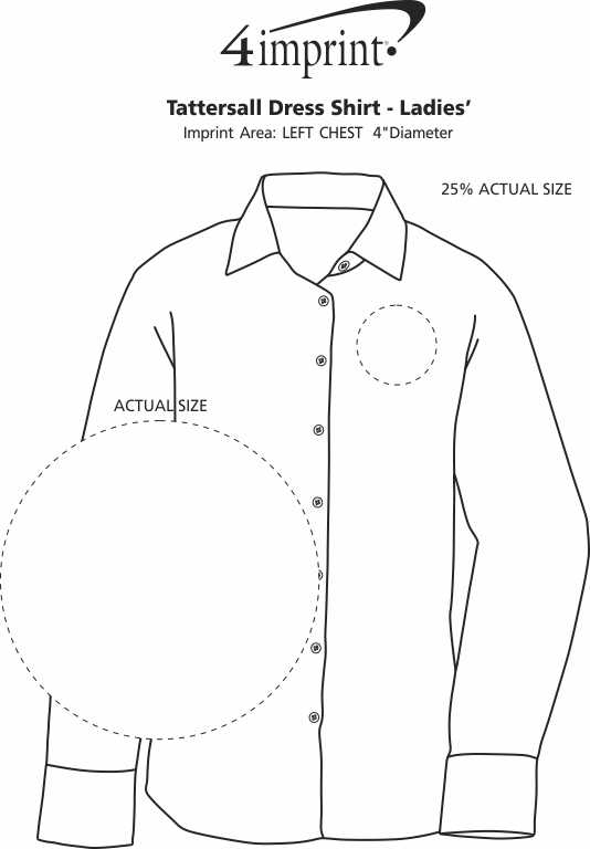 Imprint Area of Tattersall Dress Shirt - Ladies'