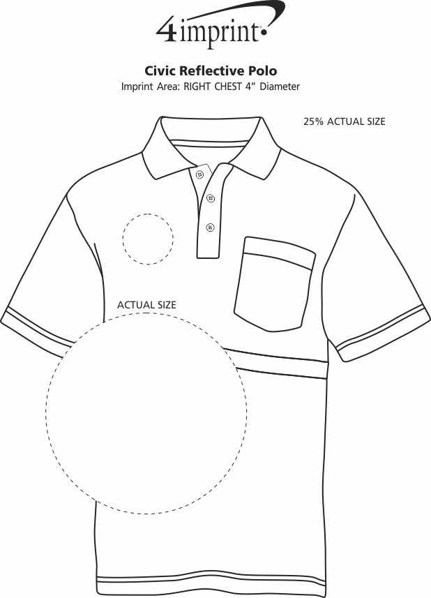 Imprint Area of Civic Reflective Pocket Polo