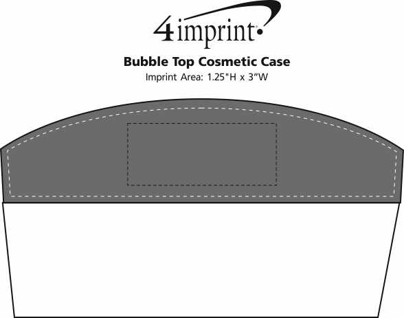 Imprint Area of Bubble Top Cosmetic Case