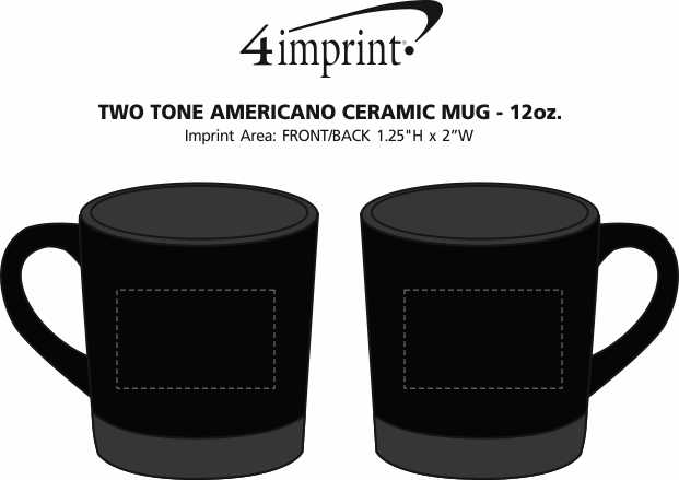 Imprint Area of Two Tone Americano Coffee Mug - 12 oz.