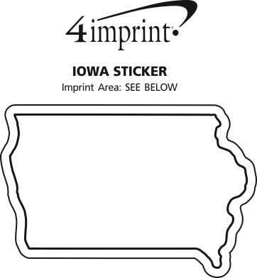 Imprint Area of Iowa Sticker