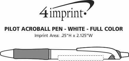 Imprint Area of Pilot Acroball Pen - White - Full Color