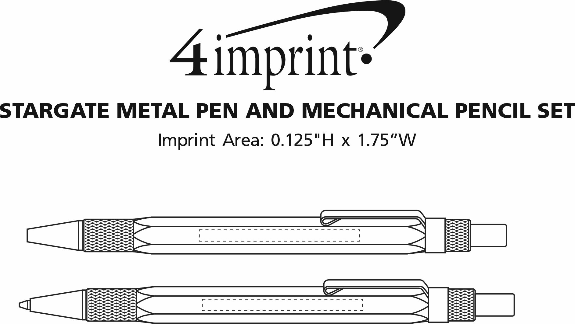Imprint Area of Stargate Metal Pen & Mechanical Pencil Set