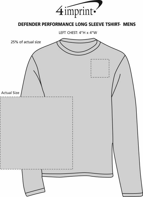 Imprint Area of Defender Performance Long Sleeve T-Shirt - Men's - Screen