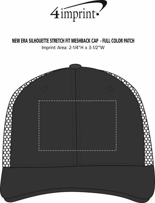 Imprint Area of New Era Silhouette Stretch Fit Meshback Cap - Full Color Patch