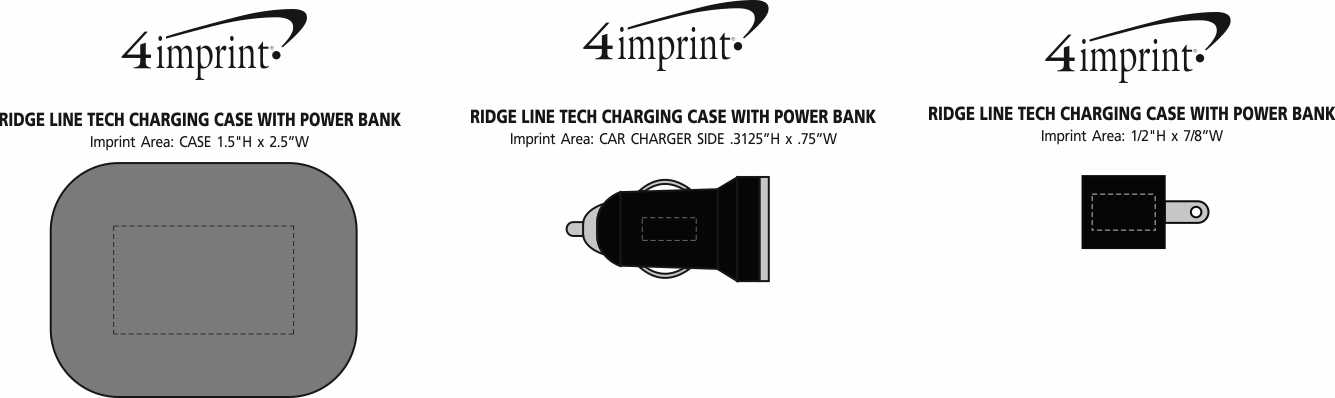 Imprint Area of Ridge Line Tech Charging Case with Power Bank