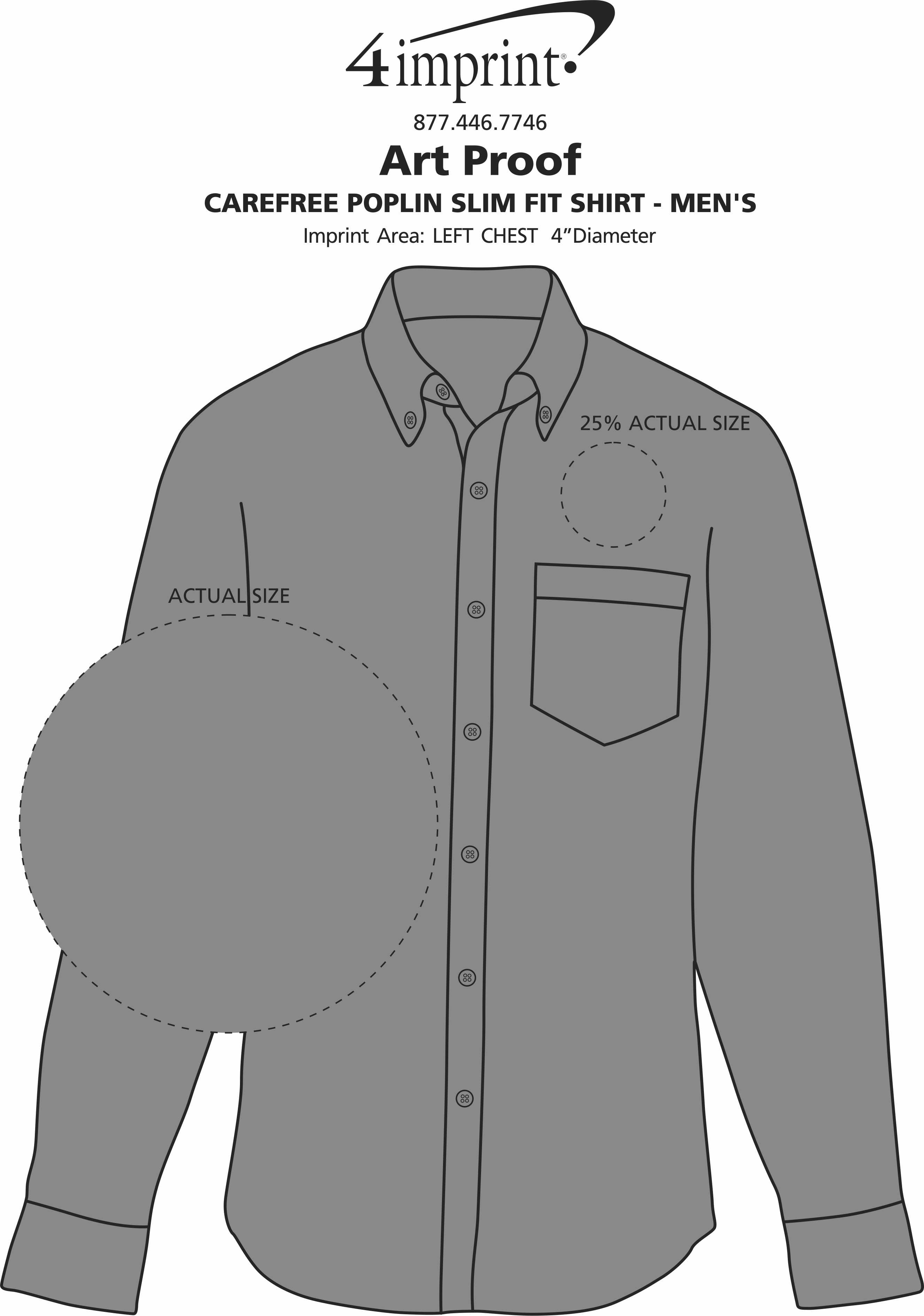 Imprint Area of Carefree Poplin Slim Fit Shirt - Men's