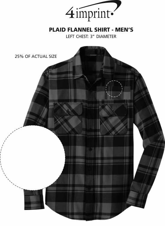 Imprint Area of Plaid Flannel Shirt - Men's