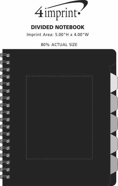 Imprint Area of Divided Notebook