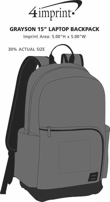 Imprint Area of Grayson 15" Laptop Backpack