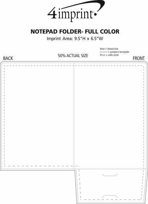 Imprint Area of Notepad Folder- Full Color
