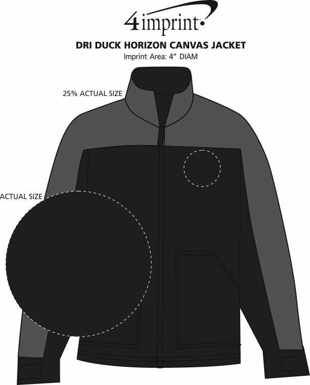 Imprint Area of DRI DUCK Horizon Canvas Jacket