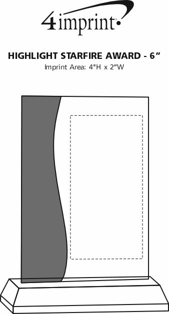 Imprint Area of Highlight Starfire Award - 6"