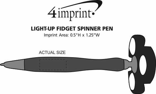 Imprint Area of Light-Up Fidget Spinner Pen