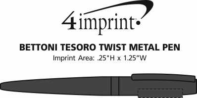 Imprint Area of Bettoni Tesoro Twist Metal Pen