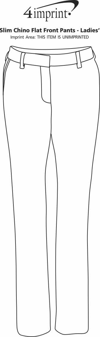 Imprint Area of Slim Chino Flat Front Pants - Ladies'