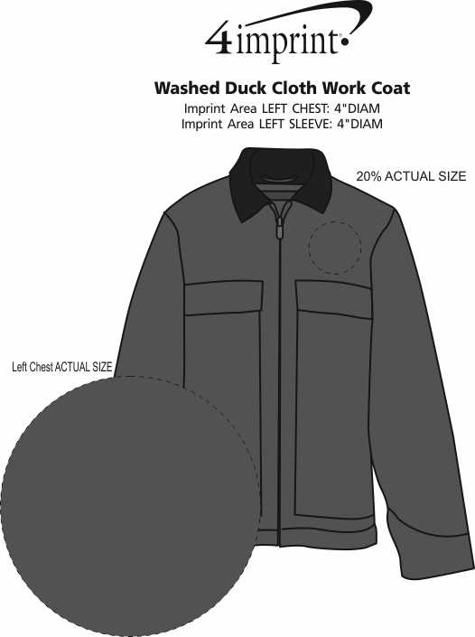 Imprint Area of Washed Duck Cloth Work Coat