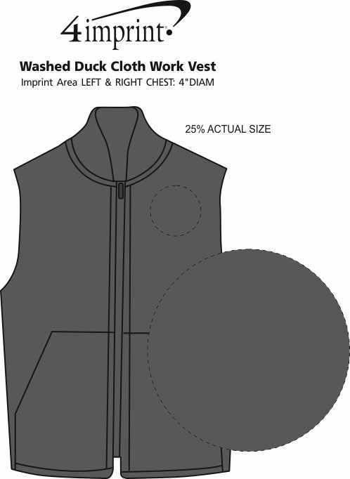 Imprint Area of Washed Duck Cloth Work Vest