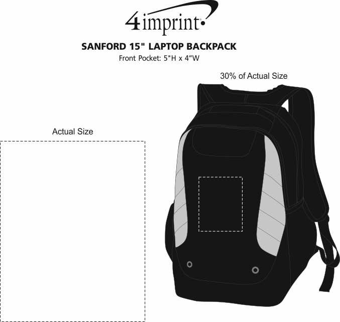 Imprint Area of Sanford 15" Laptop Backpack