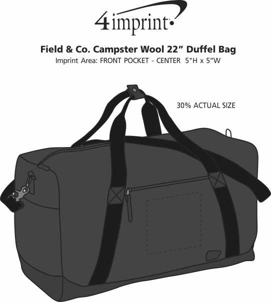 Imprint Area of Field & Co. Campster Wool 22" Duffel Bag