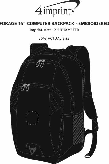 Imprint Area of Forage 15" Computer Backpack - Embroidered