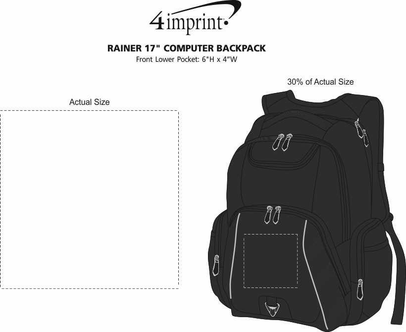Imprint Area of Rainier 17" Laptop Backpack