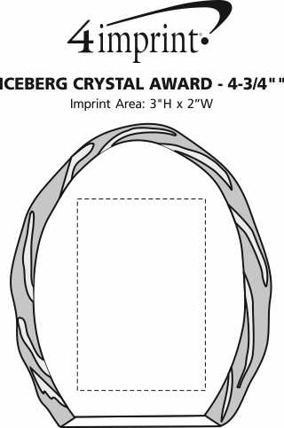 Imprint Area of Iceberg Crystal Award - 4-3/4"