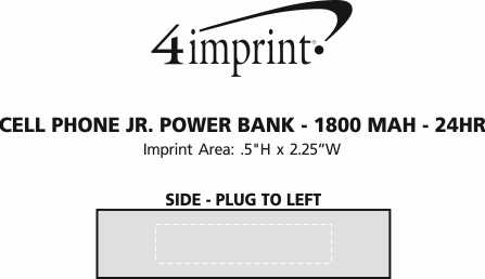 Imprint Area of Cell Phone Jr. Power Bank - 1800 mAh - 24 hr - 24 hr