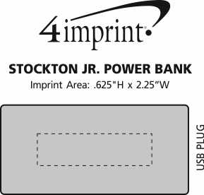 Imprint Area of Stockton Jr. Power Bank - 3600 mAh