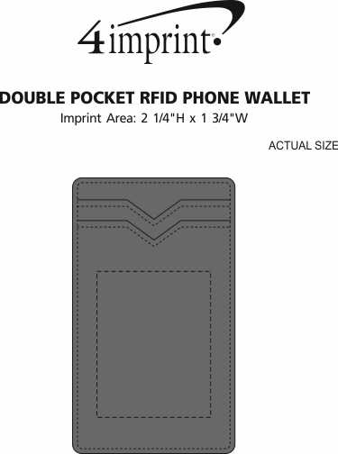 Imprint Area of Double Pocket RFID Phone Wallet