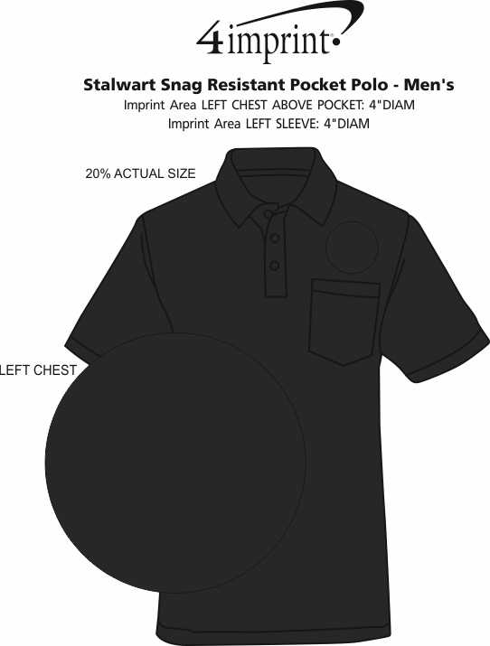 Imprint Area of Stalwart Snag Resistant Pocket Polo - Men's