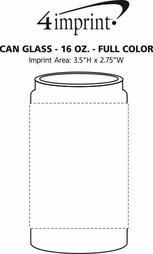 Imprint Area of Can Glass - 16 oz. - Full Color