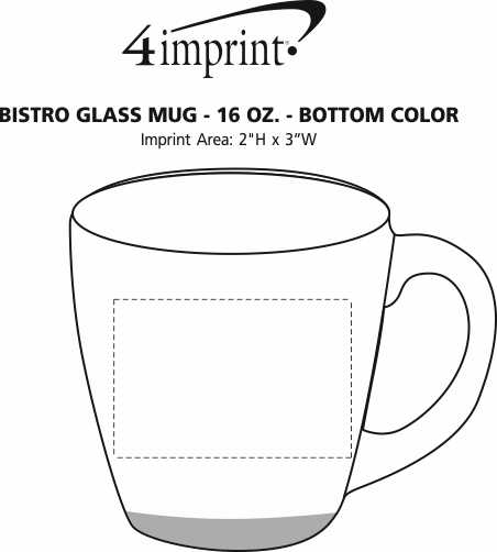 Bistro Glass Mug 16 Oz Bottom Color 142838 Bc 5467